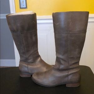 Fossil gray leather knee boots